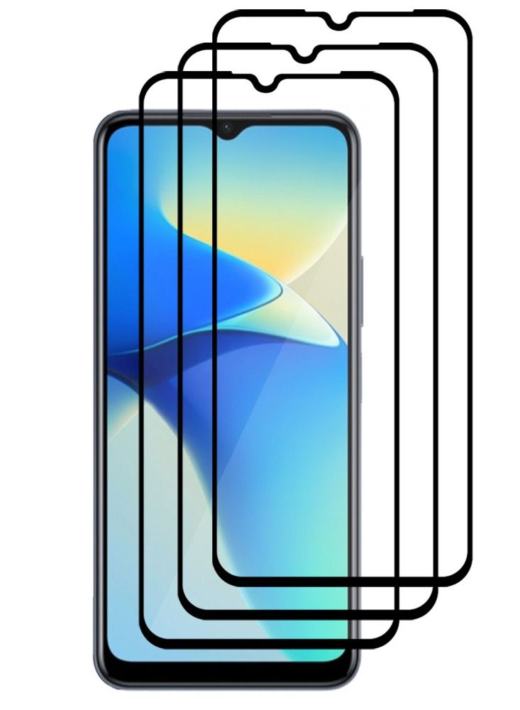 CATANES 3 Pack For Vivo Y33e Screen Protector Tempered Glass Full Glue Back - Image 2