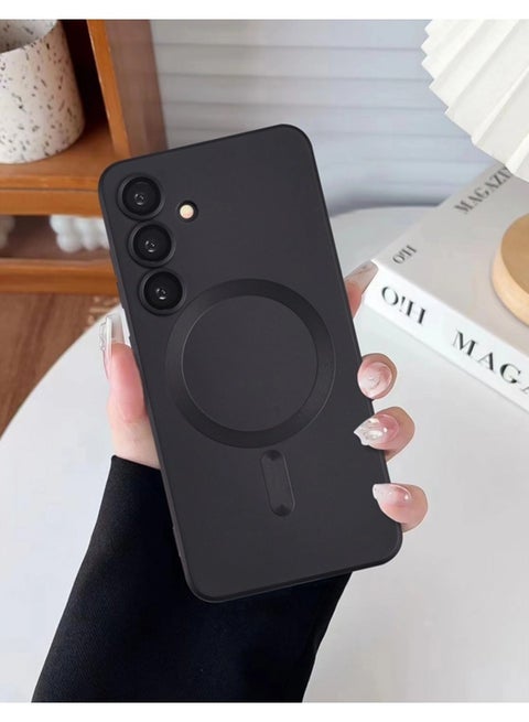 Matte for Galaxy S24 Case, Compatible with MagSafe, Slim Thin Magnetic Cover with Built-in Camera Lens Protector