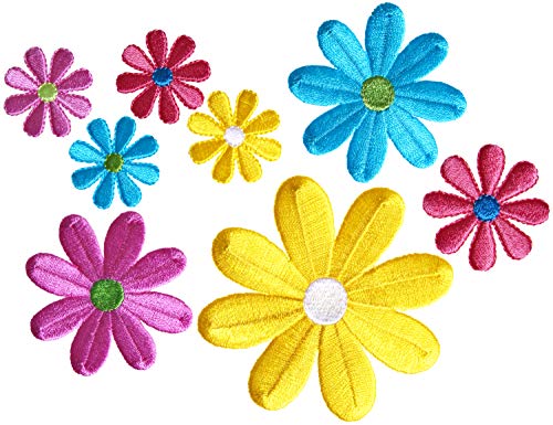 Simplicity Multicolor Daisy Flowers Applique Clothing Iron On Patches, 8pc, Sizes Vary - Image 5