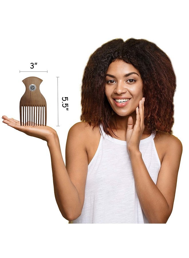 Plai Na Hair/Beard Pick/Wooden Afro Pick Comb For Women And Men Wood Afro Pick For Natural Black Hair No Snags No Static No Tangle - Image 3