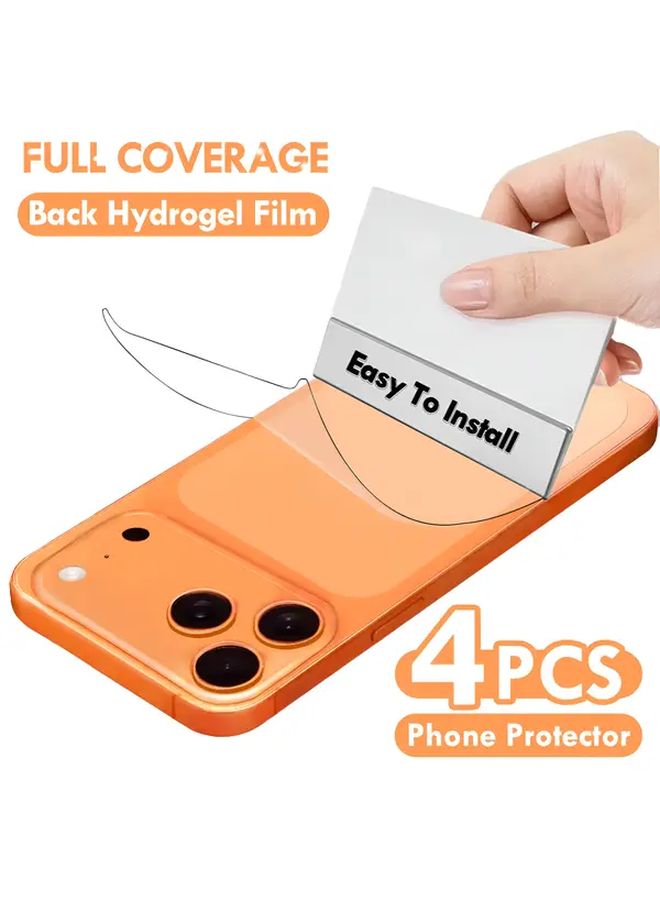 4Pcs Back Hydrogel Film For IPhone 17 Pro Max Air 16 16e 16 Pro Max 15 14 13 12 11 XS Max X XR Soft Clear Screen Protector - Image 1