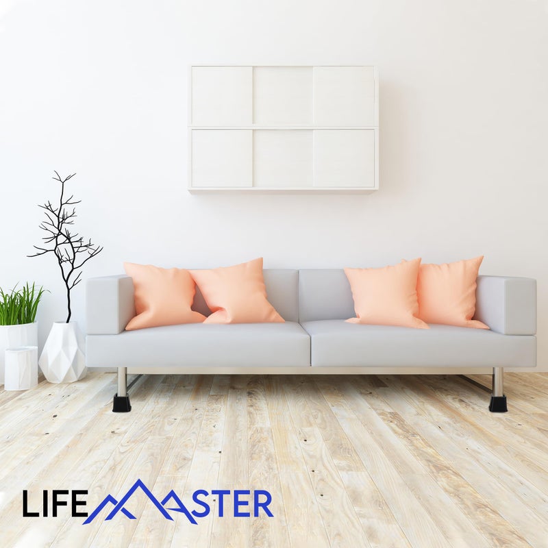 Lifemaster Furniture Riser Set - 4 Pieces Non-Slip Design Furniture Leg Riser fits with Bed, Chair, Table, Sofa, Desk, and Couches - Black - Image 4