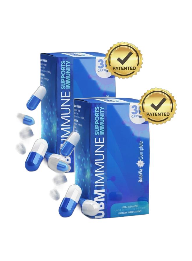 UBM IMMUNE - Immune Boost, Colon Relief, Skincare-  Beta 1,3 Glucan Patent - 30 Capsules - For Adults Bundle - Image 1