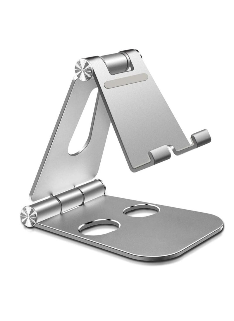 Generic - Mipcase Adjustable Mobile Phone Holder, Desktop, Online Courses, Video for iPhone 12, SE 2020, 11 Pro, Samsung 10 9, Lightweight Portable Tablet Silver - Image 1