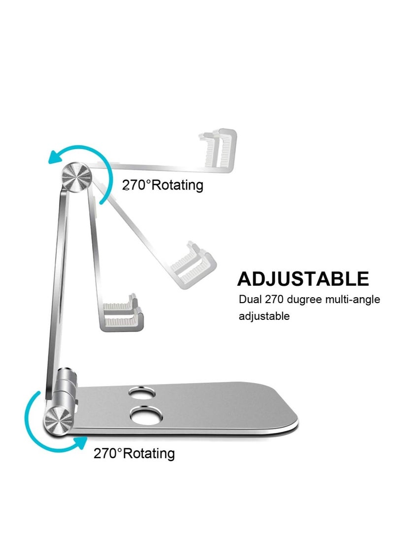 Generic - Mipcase Adjustable Mobile Phone Holder, Desktop, Online Courses, Video for iPhone 12, SE 2020, 11 Pro, Samsung 10 9, Lightweight Portable Tablet Silver - Image 1