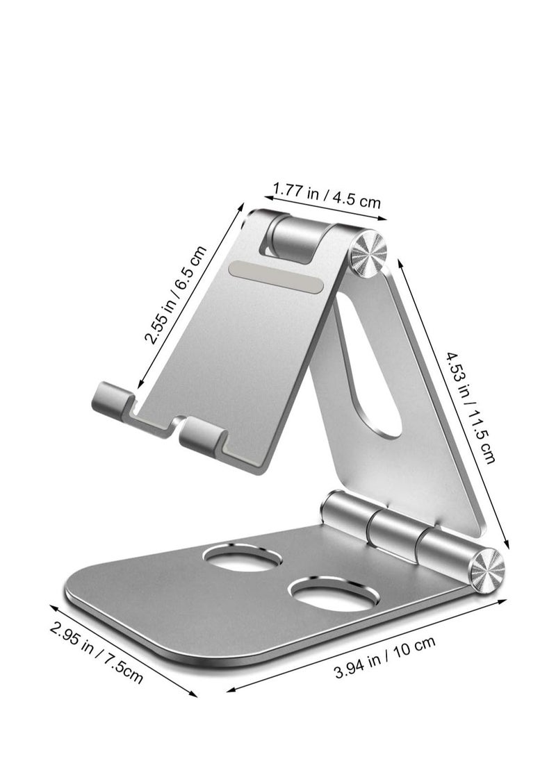 Generic - Mipcase Adjustable Mobile Phone Holder, Desktop, Online Courses, Video for iPhone 12, SE 2020, 11 Pro, Samsung 10 9, Lightweight Portable Tablet Silver - Image 1