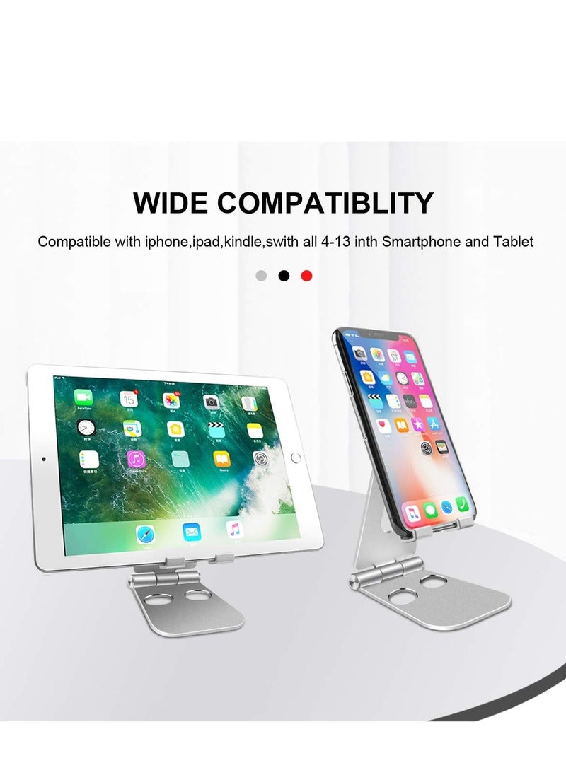 Generic - Mipcase Adjustable Mobile Phone Holder, Desktop, Online Courses, Video for iPhone 12, SE 2020, 11 Pro, Samsung 10 9, Lightweight Portable Tablet Silver - Image 1