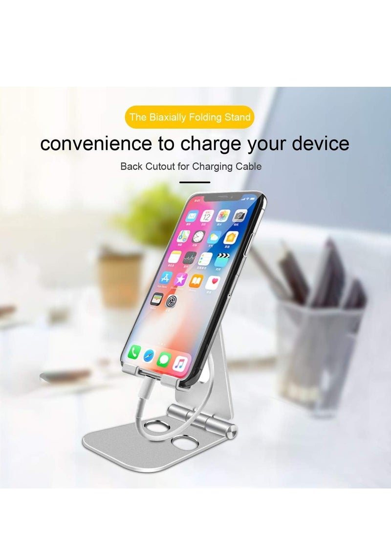 Generic - Mipcase Adjustable Mobile Phone Holder, Desktop, Online Courses, Video for iPhone 12, SE 2020, 11 Pro, Samsung 10 9, Lightweight Portable Tablet Silver - Image 1