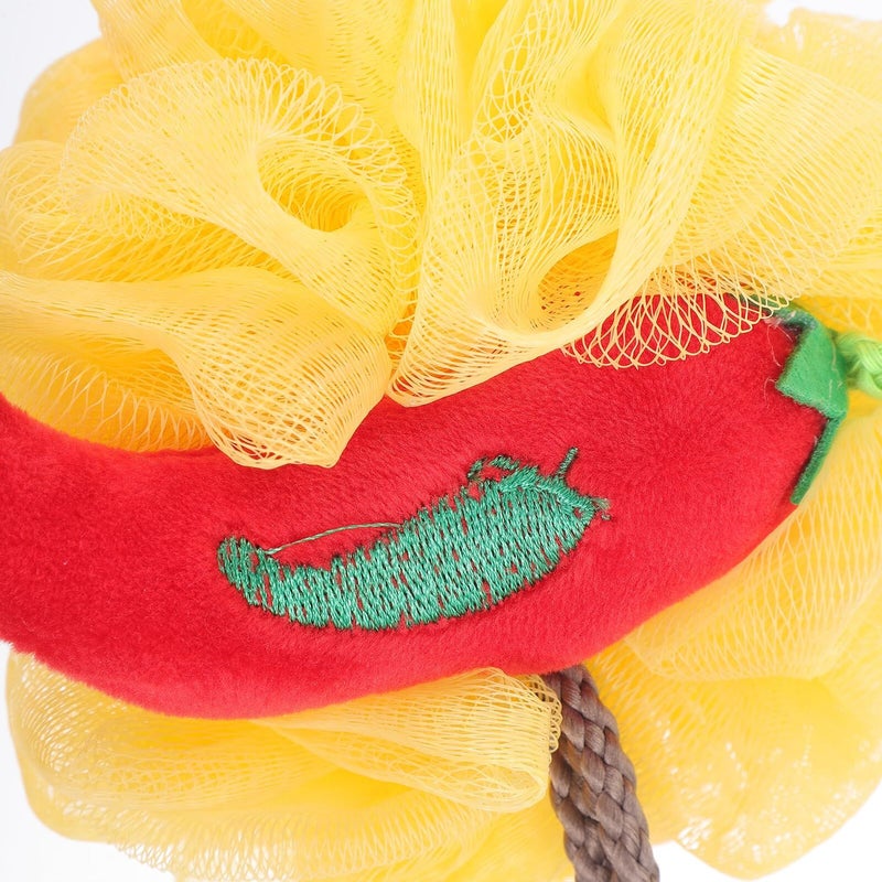 Exfoliating Bath Ball Set 2PCS Soft Mesh Body Scrubber Cartoon Fruit Design - Image 4