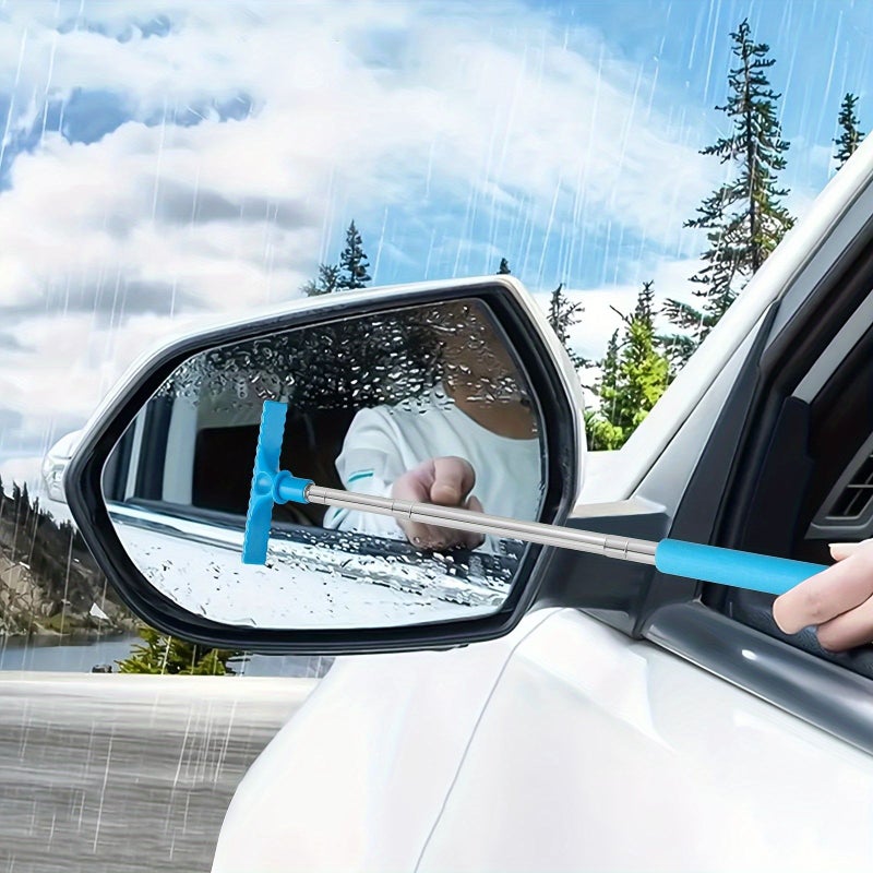 AZUL Extendable Car Window Cleaner Sponge Brush Portable Manual Water Scraper For Rearview Mirrors Ergonomic Non Electric Handle Durable Bristles Quick Cleaning Car Accessories - Image 5