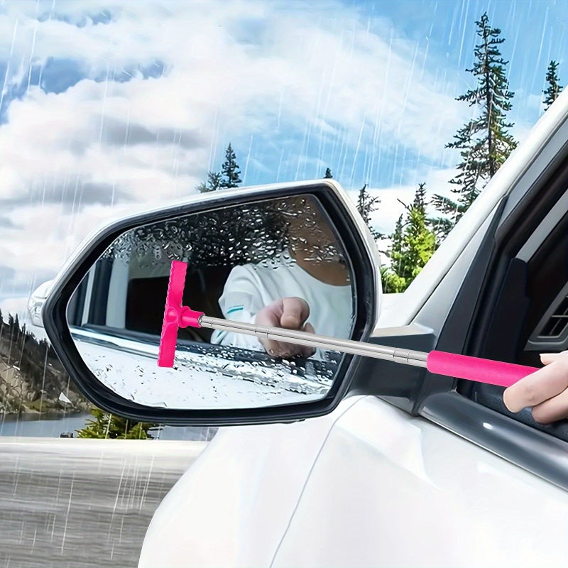 AZUL Extendable Car Window Cleaner Sponge Brush Portable Manual Water Scraper For Rearview Mirrors Ergonomic Non Electric Handle Durable Bristles Quick Cleaning Car Accessories - Image 1