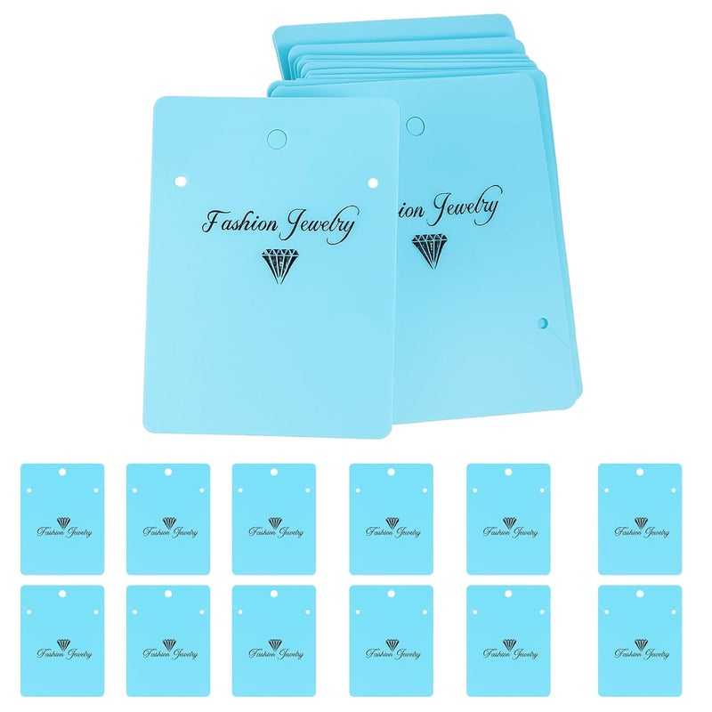 ST logo 40 Pcs Blue Necklace Display Cards Necklace Holder Cards Packaging Selling Card for Small Business Plastic Earring Card Holder, Jewelry Organizer, Jewelry Packaging, DIY Holder - Image 1