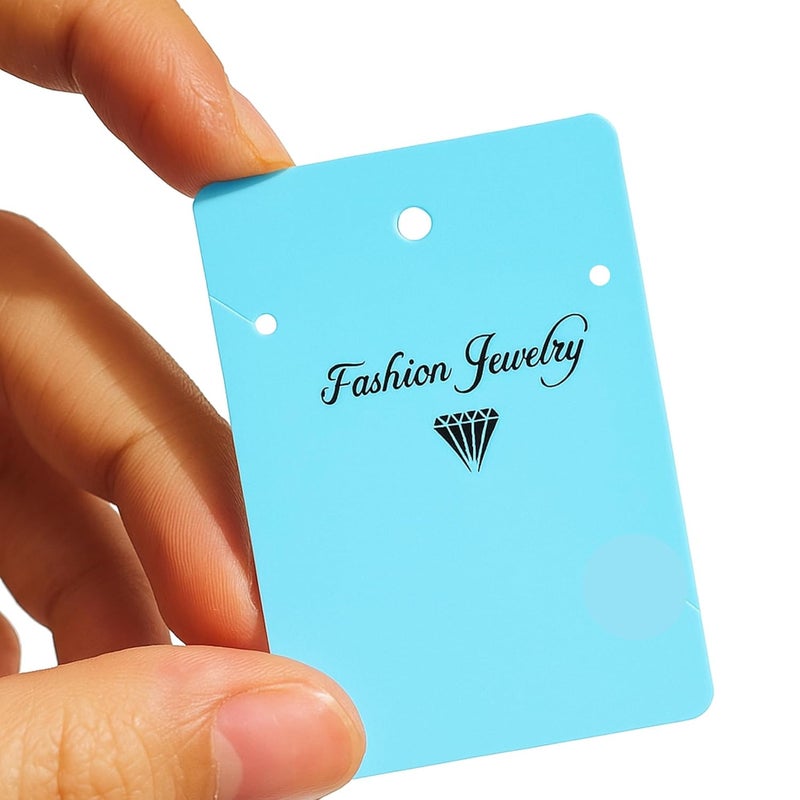 ST logo 40 Pcs Blue Necklace Display Cards Necklace Holder Cards Packaging Selling Card for Small Business Plastic Earring Card Holder, Jewelry Organizer, Jewelry Packaging, DIY Holder - Image 5