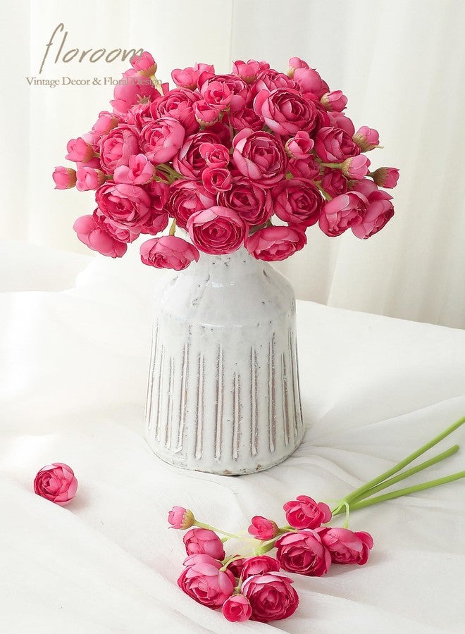 Floroom Ranunculus Artificial Flowers 18 Pcs Fuchsia Faux Silk Mini Ranunculus Bulk Fake Wedding Filler Flowers for DIY Hot Pink Bouquets, Centerpieces, Bridal Shower Decorations & Arrangements - Image 2
