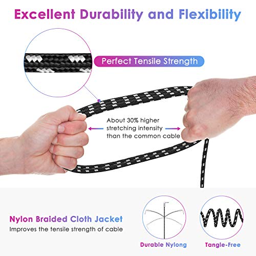 Sovvid 10FT Instrument Cable - Electric Guitar & Bass Cable with Right Angle 1/4 Inch Connector, Black & White - Image 5