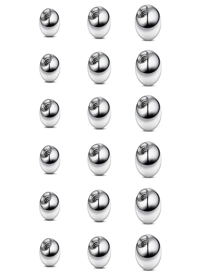 Yolev 18Pcs 16G Replacement Balls for Piercing Jewelry Externally Threaded Surgical Steel Balls Industrial Barbell 316L Parts Brush Cleaner and Remover Tool Comb - Image 1