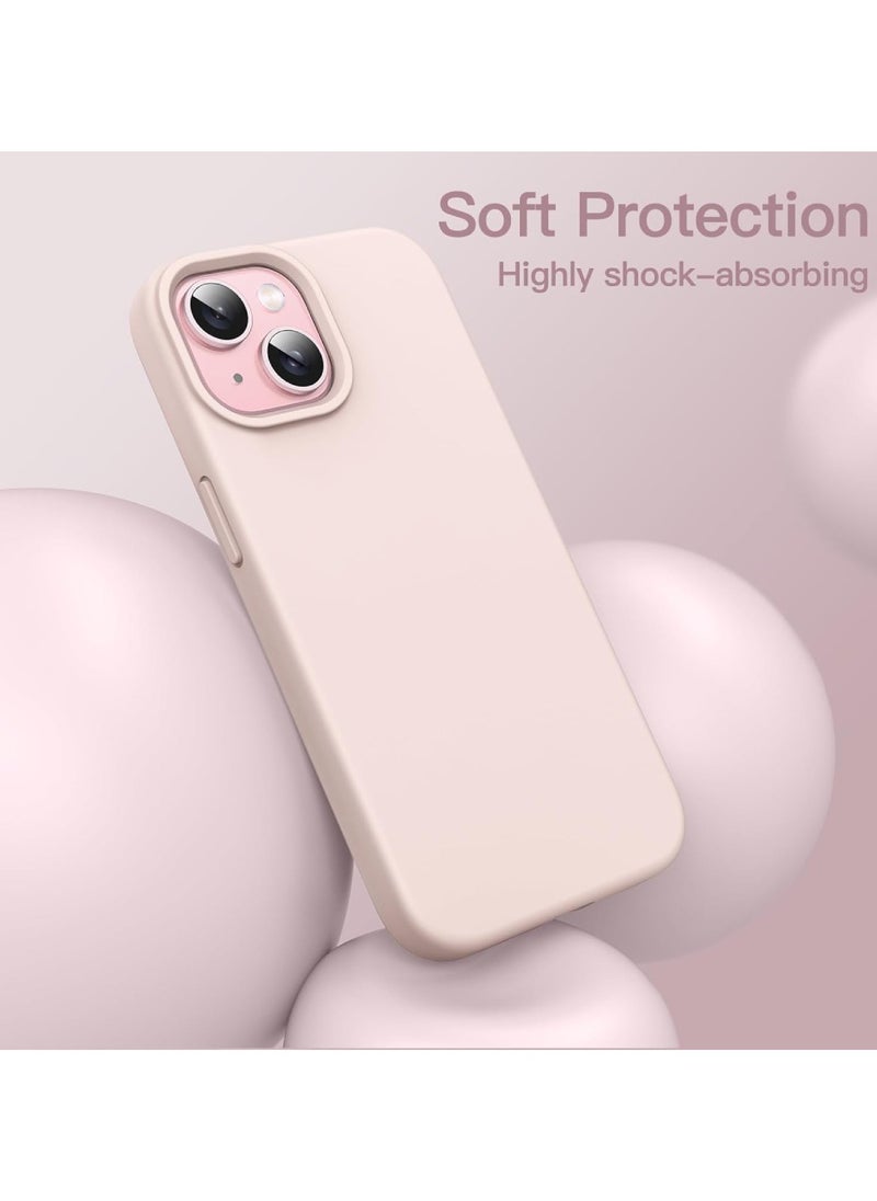 Yuwell iPhone 15 Case Silicone Phone Case Shockproof Protective Case Cover Anti-Scratch Microfiber Lining 4 Layers Ultra Slim iPhone Case 6.1 Inch iPhone 15 Silicone Case Misty Rose  - Image 4