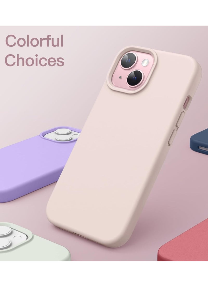 Yuwell iPhone 15 Case Silicone Phone Case Shockproof Protective Case Cover Anti-Scratch Microfiber Lining 4 Layers Ultra Slim iPhone Case 6.1 Inch iPhone 15 Silicone Case Misty Rose  - Image 5