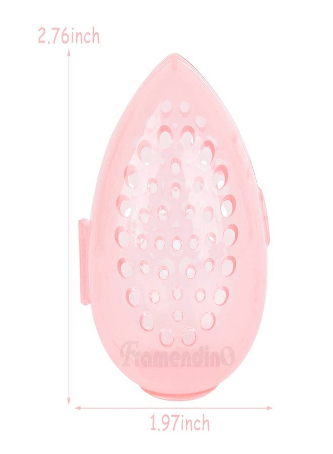 Framendino, 4 Pack Pink Makeup Beauty Sponge Case Holder Egg Storage for Women Girls - Image 2