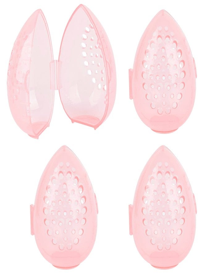 Framendino, 4 Pack Pink Makeup Beauty Sponge Case Holder Egg Storage for Women Girls - Image 1