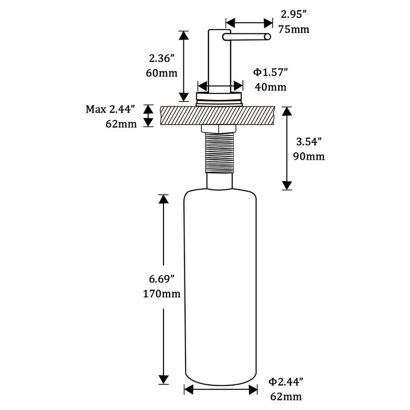 GAPPO Matte Black Kitchen Sink Soap Dispenser GAPPO Countertop Pump Hand Lotion Built in Bottle Upgrade Stainless Steel Screw - Image 2