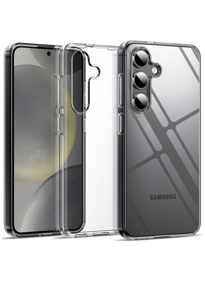 YoYoTech Samsung Galaxy S24 Case 5G Clear (2024) Zero-Fingerprints Anti-scratch Hard Back Cover,Slim and Soft TPU Full Coverage Drop Proof Anti-scratch Cover  - Image 1