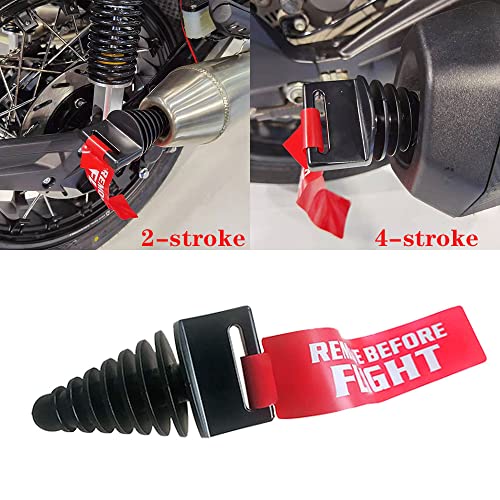 NACHEE Dirt Bike Accessories Muffler Exhaust Tail Pipe Plug, Wash Plug with Streamer for 2 and 4 Stroke Motorcycle Dirt Bike ATV, Black Rubber Exhaust Silencer - Image 3