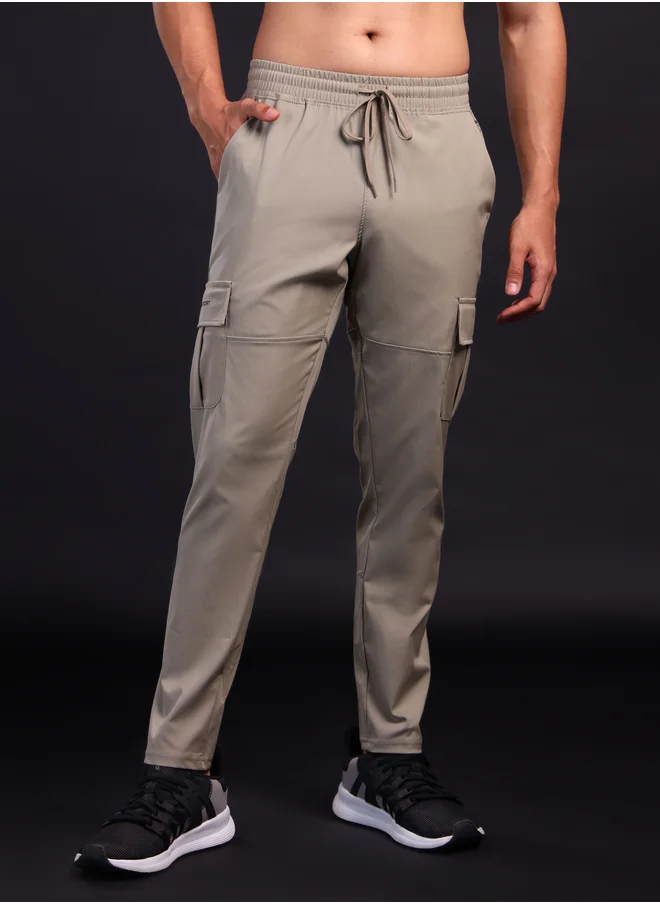 تكنوسبورت Technosport Men Solid Relaxed Fit Cargo Pants with TS FLEXI