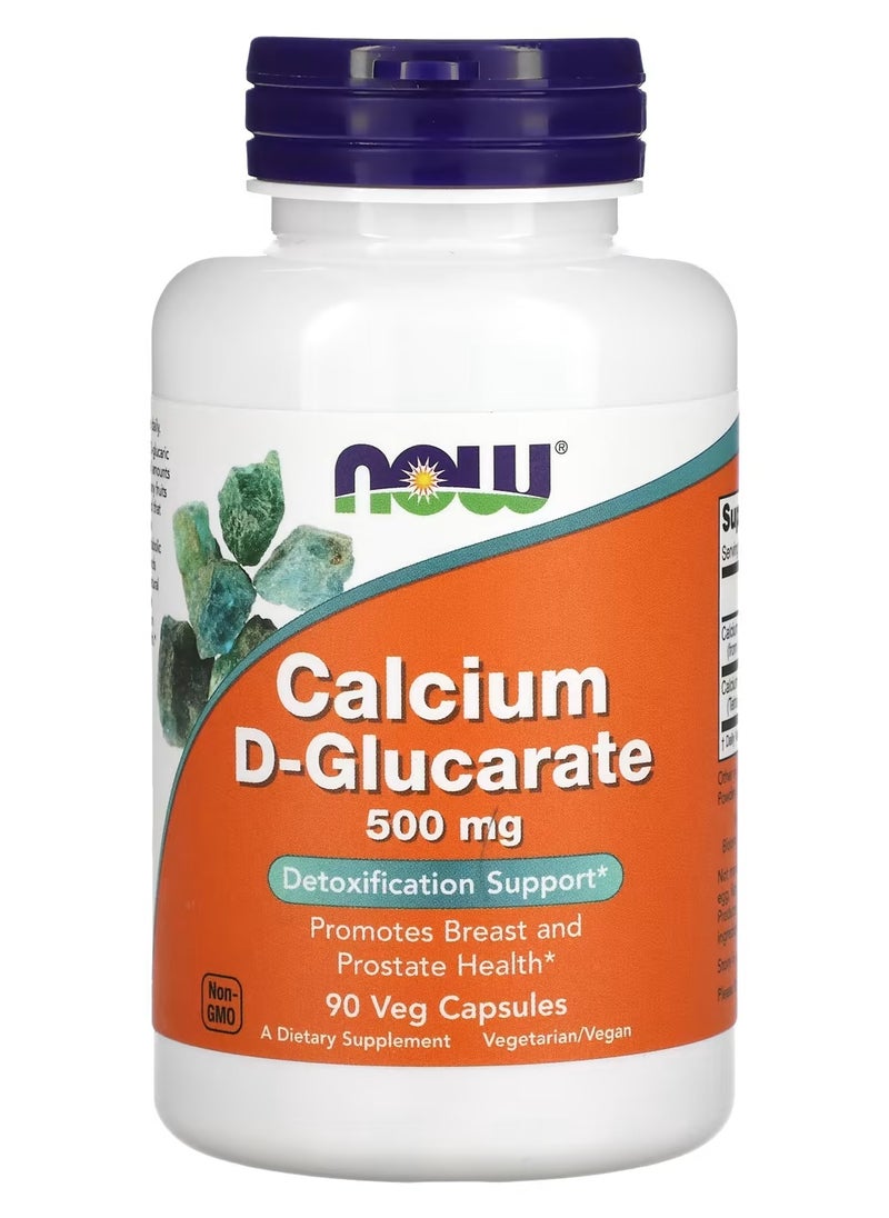now - NOW , Calcium D-Glucarate, 500 mg, 90 Veg Capsules - Image 1