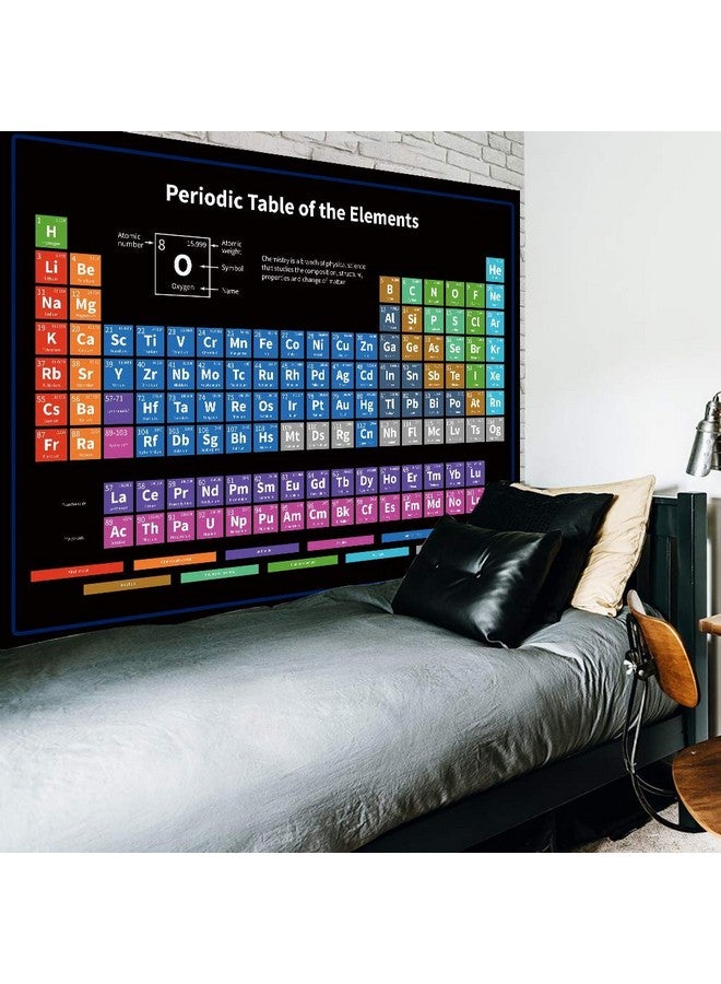Riyidecor Periodic Table Tapestry 91Wx71L Inch Chemistry Elements Educational Scientific Teachers School Student Cool Aesthetic Practical Family Cute Symbols Wall Hanging Living Room Bedroom Decor - Image 2