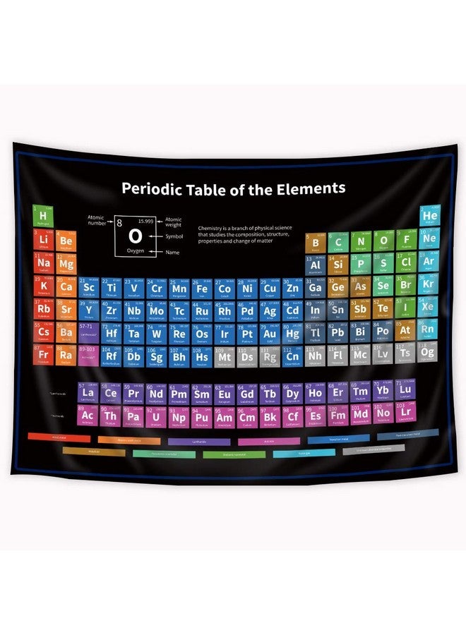 Riyidecor Periodic Table Tapestry 91Wx71L Inch Chemistry Elements Educational Scientific Teachers School Student Cool Aesthetic Practical Family Cute Symbols Wall Hanging Living Room Bedroom Decor - Image 4