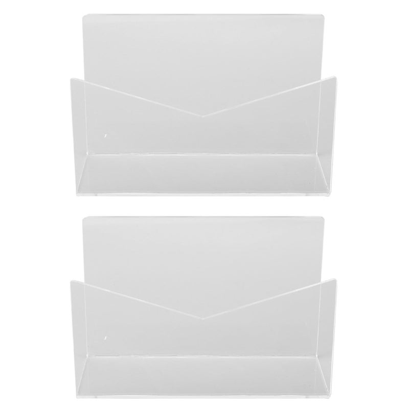 Clear Acrylic Mail Organizer Countertop Standing Letter File Holder for Home Office Desk - Image 2
