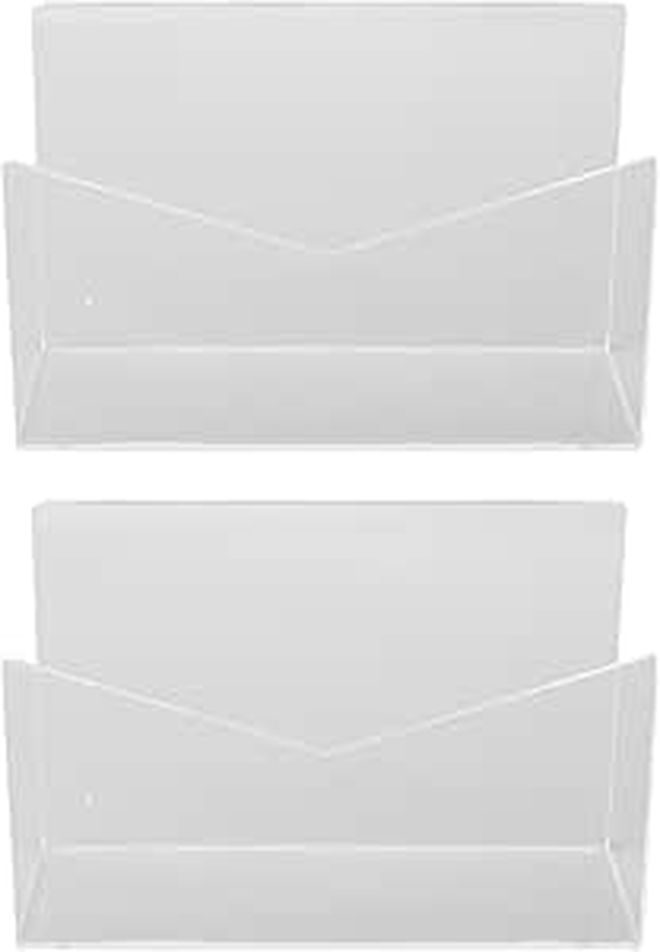 Clear Acrylic Mail Organizer Countertop Standing Letter File Holder for Home Office Desk - Image 1