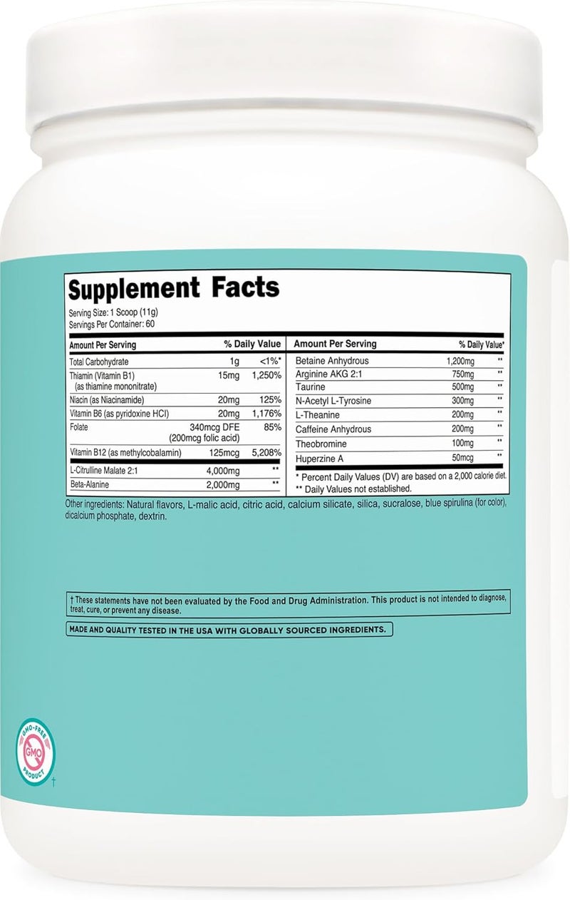 Nutricost PreWorkout Powder for Women Blue Raspberry 60 Servings - Image 5