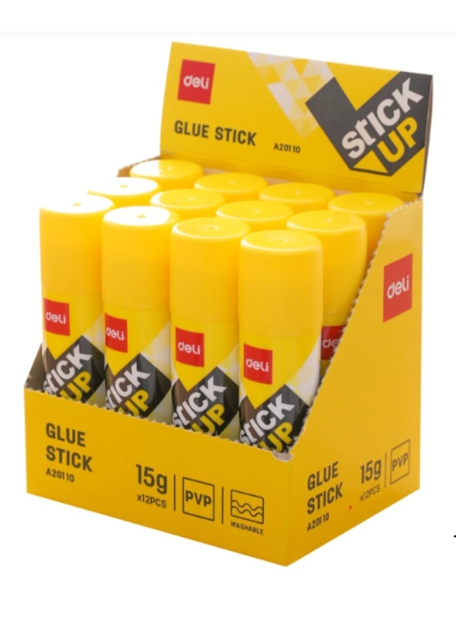 Deli A20110 Glue Stick 15gm Pack of 12 - Image 1