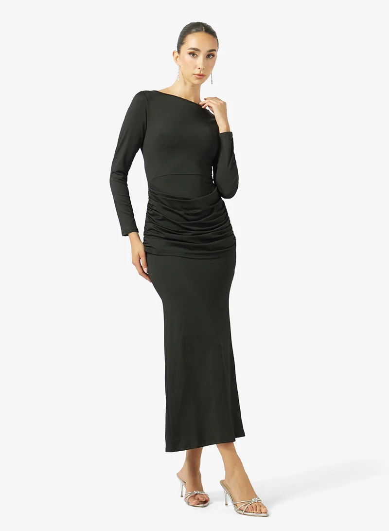 جينجر Ruched Gather Detail Bodycon Dress