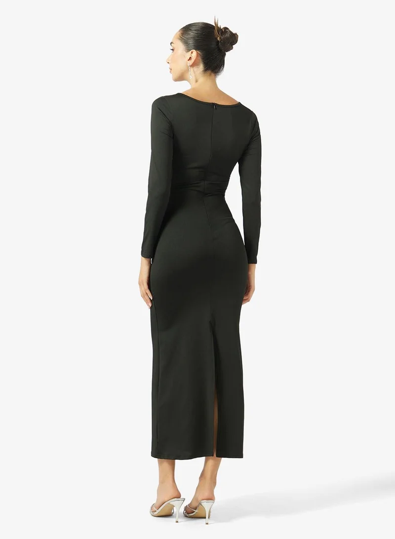 Ginger Ruched Gather Detail Bodycon Dress