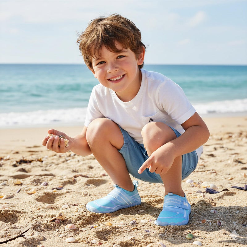 Stelle Kids Water Shoes Boys Girls Swim Hiking Aqua Socks Quick Dry Toddler Barefoot Shoesï¼ˆICY Blueï¼Œ13MLï¼‰ - Image 3