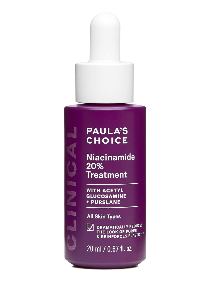 PAULA'S CHOICE Paula's Choice Clinical 20% Niacinamide & Vitamin B3 Concentrated Serum, Anti-Aging Treatment for Discoloration & Minimizing Pore Size, Fragrance & Paraben Free, 19ml Dropper Bottle  - Image 1