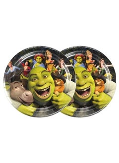 Paper Plates Decorated With A Multi-Colored Shrek Character Print 10Pcs