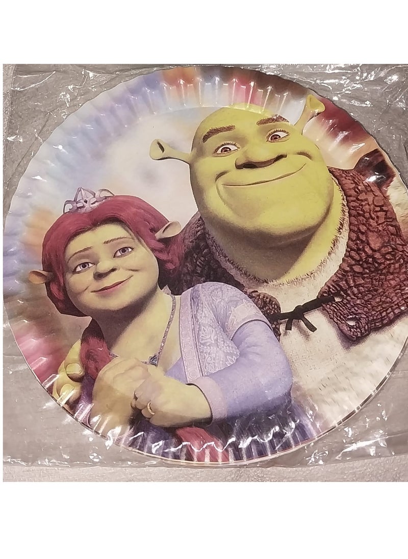 Generic - Paper Plates Decorated With A Multi-Colored Shrek Character Print 10Pcs - Image 1