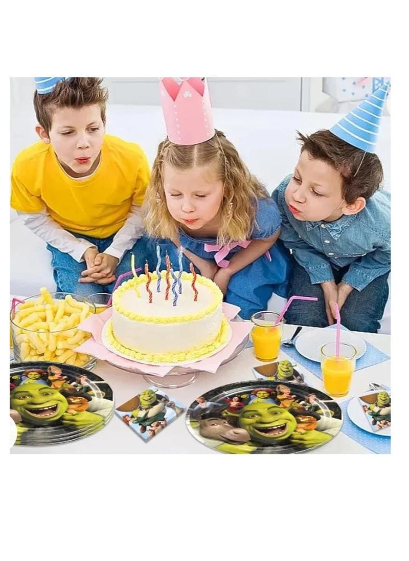 Generic - Paper Plates Decorated With A Multi-Colored Shrek Character Print 10Pcs - Image 1