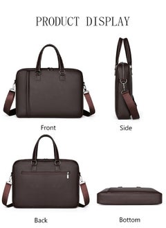 DUNISO 15.6 Inch Laptop Bag Lightweight PU Computer Bag Travel Business Briefcase Water Resistance Shoulder Messenger Bag for Men and Women Work Office  - Image 4