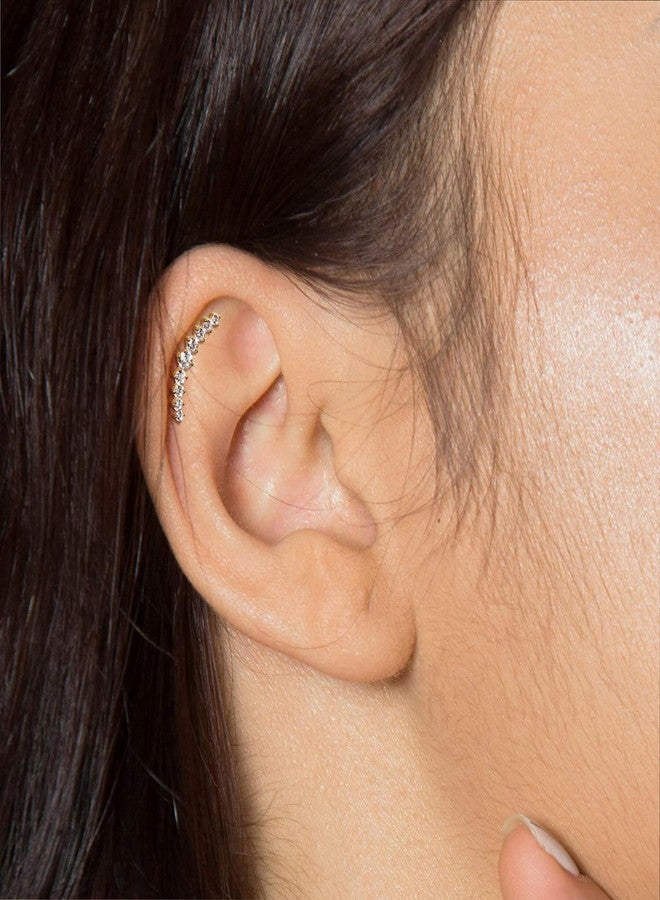 Lantine Cz Climber Helix Piercing Jewelry G23 Titanium 16g Flat Back Stud Earrings Climber Labret Cartilage Tragus Daith Piercing Jewelry 8mm - Image 2