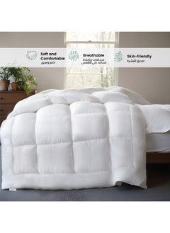 Rest Hotel Bedding Comforter Duvet Insert White Microfiber All Seasonal Comfortable Durable Machine Wash Quilted Comforter Stitched Quilting Duvet (220X240Cm)  - Image 4