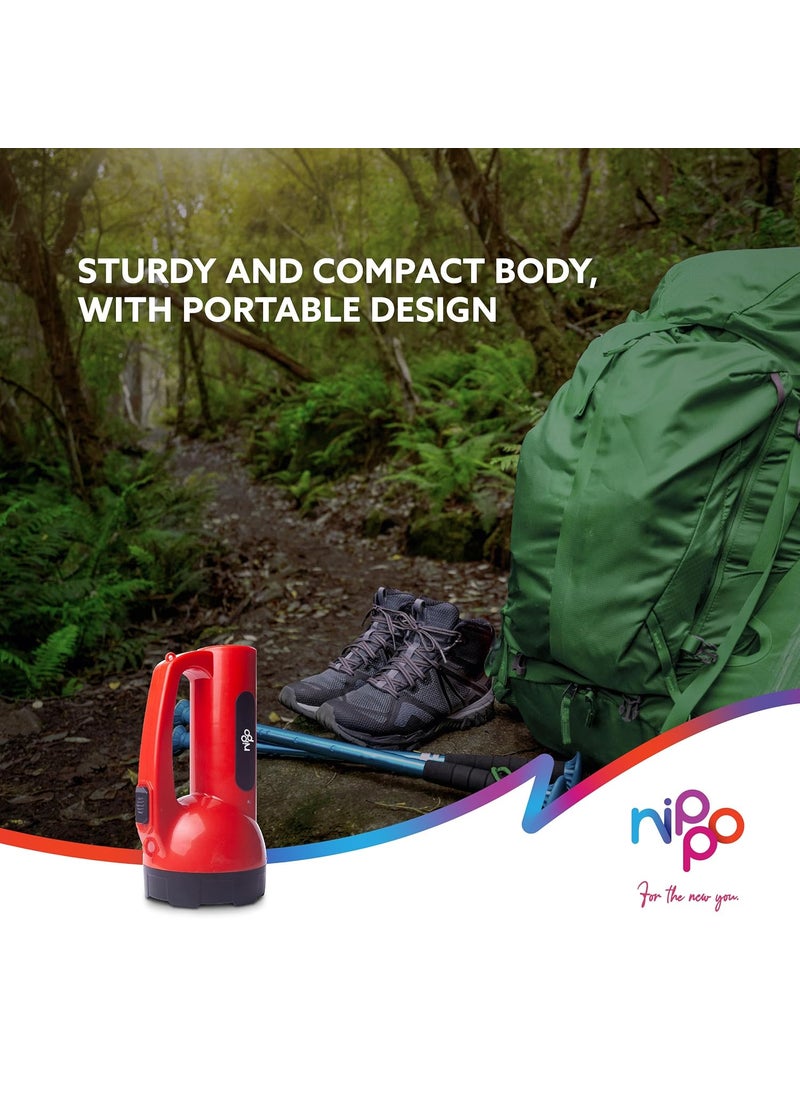 Nippo Nippo Chamak 5W LED Rechargeable Torch Upto 10 Hours Backup Warranty 3 Modes Dual Charging Emergency Flashlight for Outdoor Activities ABS  - Image 4