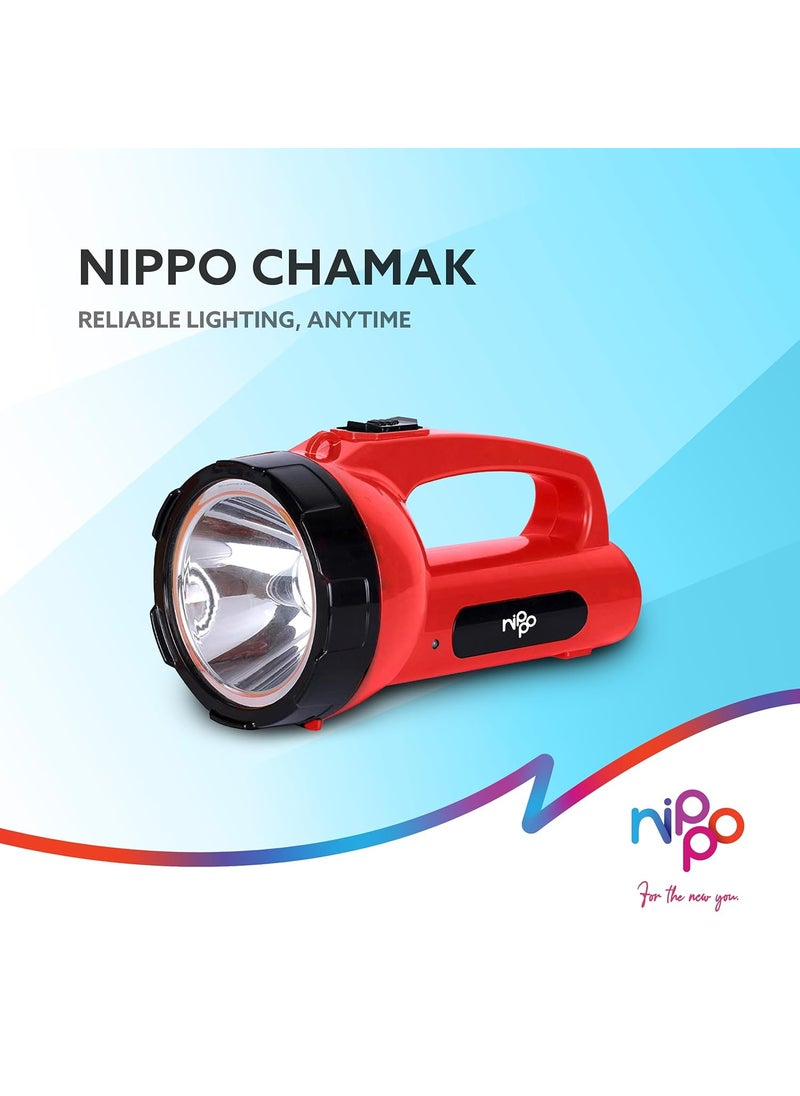 Nippo Nippo Chamak 5W LED Rechargeable Torch Upto 10 Hours Backup Warranty 3 Modes Dual Charging Emergency Flashlight for Outdoor Activities ABS  - Image 2