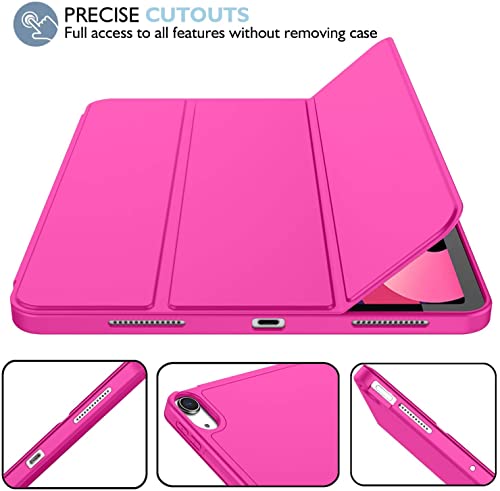 iMieet iPad Air 11 Inch Case M3(2025) / M2 (2024), iPad Air 5th/4th Generation Case 2022/2020 10.9 Inch with Pencil Holder,Trifold Stand Smart Case with Soft TPU Back(New Rose Red) - Image 5