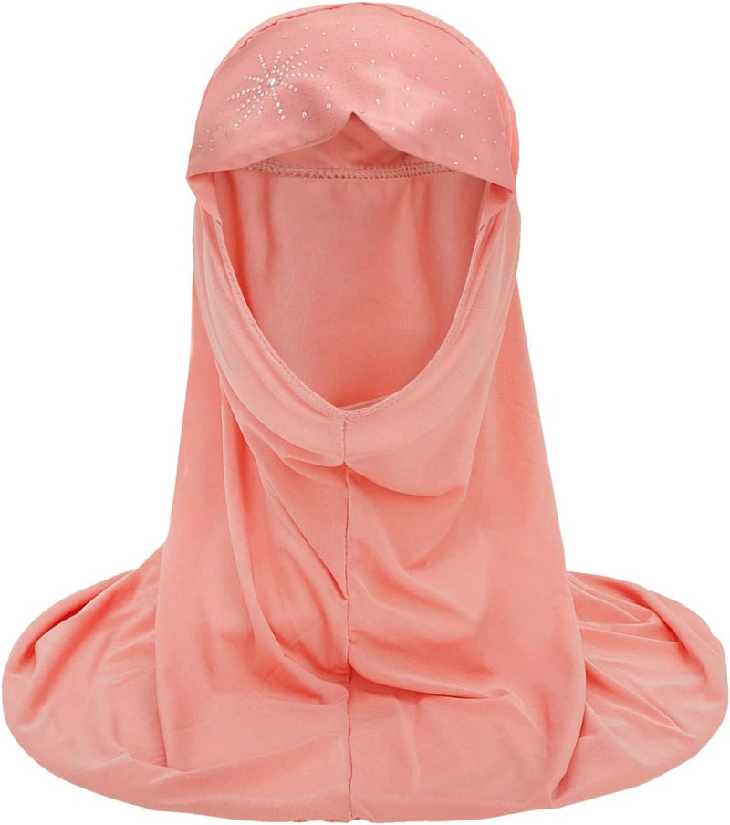 Ylucky Girls Muslim Hijab Floral Lace Head Scarf Kids Islamic Arab Scarf Shawls Head Wrap with Flowers - Image 1