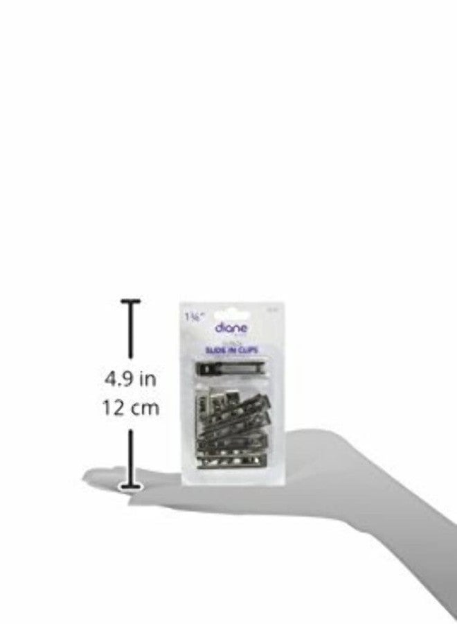 Diane Slide-In Double Prong Hair Clips for Sectioning, Pinning, and Setting Hair, Nickel-Plated Steel, 1.75 Inches, 10 Count Pack - Image 2